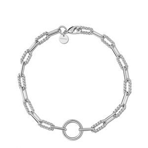 Eklexic Rodium Plated Chain Link Modernist 14.5” Choker Minimalist City Chic